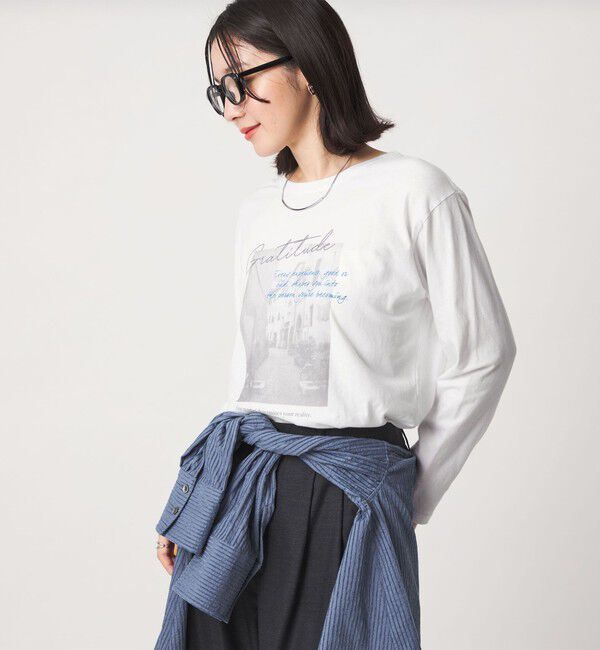 UNITED ARROWS green label relaxing「【WEB限定】＜at ease＞フォトプリント ロングスリーブ Tシャツ」|Tシャツ・カットソー|