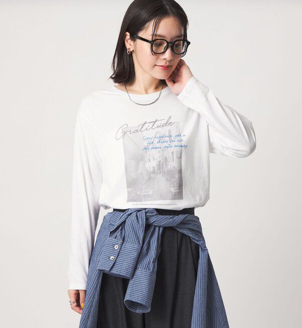 UNITED ARROWS green label relaxing「【WEB限定】＜at ease＞フォトプリント ロングスリーブ Tシャツ」|Tシャツ・カットソー|