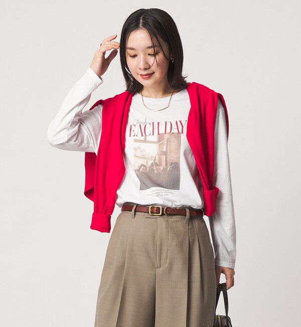 UNITED ARROWS green label relaxing「【WEB限定】＜at ease＞フォトプリント ロングスリーブ Tシャツ」|Tシャツ・カットソー|