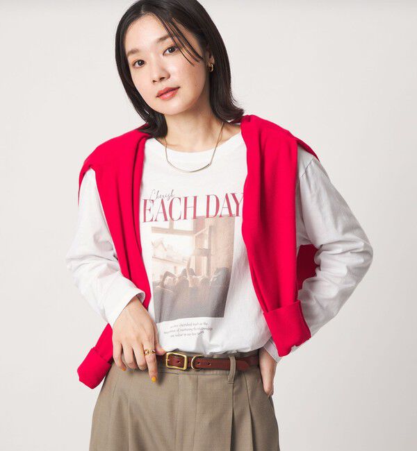 UNITED ARROWS green label relaxing「【WEB限定】＜at ease＞フォトプリント ロングスリーブ Tシャツ」|Tシャツ・カットソー|