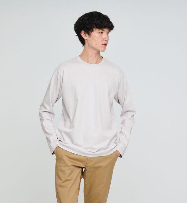 UNITED ARROWS green label relaxing「オーガニック コットン ポンチ クルーネック 長袖 Tシャツ」|Tシャツ・カットソー|LT.GRAY