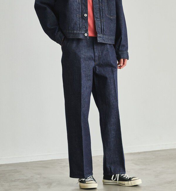 UNITED ARROWS green label relaxing「ワイド ストレート デニム スラックス パンツ W5」|デニム|NAVY