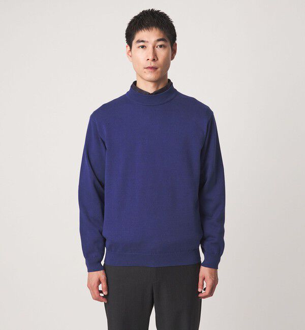 UNITED ARROWS green label relaxing「コットン ポリエステル シルク プレーティング モックネック ニット」|ニット・セーター|