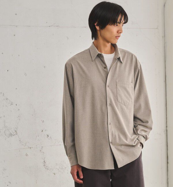 UNITED ARROWS green label relaxing「フラノ ジャストルーズ 長袖 シャツ」|シャツ・ブラウス|BEIGE