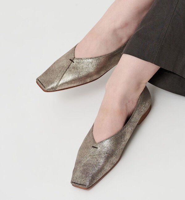 BEAUTY&YOUTH UNITED ARROWS「Vカットステッチ フラットシューズ」|バレエシューズ|