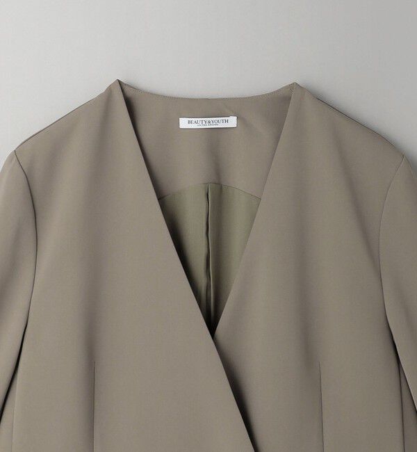 BEAUTY&YOUTH UNITED ARROWS「【WEB限定 Wardrobe DAILY MINIMAL】ダブルクロス カラーレスジャケット ウォッシャブル」|ノーカラージャケット|