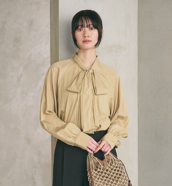 BEAUTY&YOUTH UNITED ARROWS「【WEB限定 Wardrobe DAILY MINIMAL】リボンタイブラウス -2WAY/ウォッシャブル-」|シャツ・ブラウス|BEIGE
