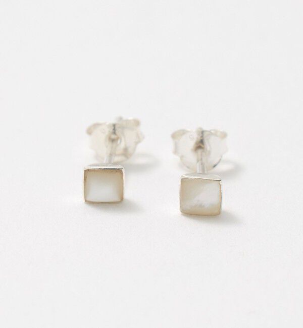 BEAUTY&YOUTH UNITED ARROWS「＜BAITS＞スクエア ストーン ピアス」|ピアス|WHITE