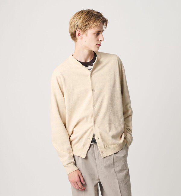 BEAUTY&YOUTH UNITED ARROWS「フェザーヤーン クルーネック カーディガン ウォッシャブル」|カーディガン|NATURAL