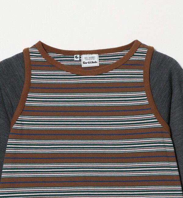 BEAUTY&YOUTH UNITED ARROWS「＜Girls Department Club＞ボーダー タンクトップ レイヤー プルオーバー」|Tシャツ・カットソー|
