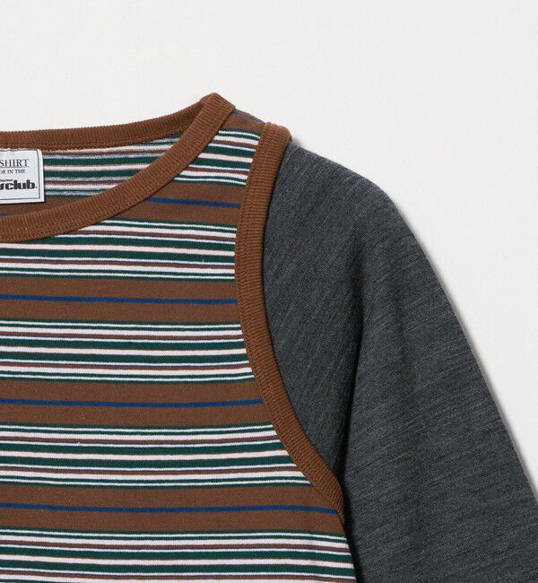 BEAUTY&YOUTH UNITED ARROWS「＜Girls Department Club＞ボーダー タンクトップ レイヤー プルオーバー」|Tシャツ・カットソー|