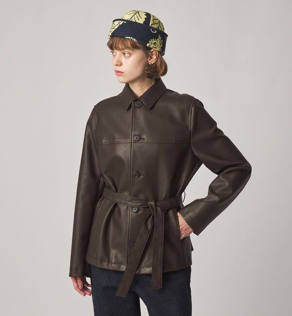STEVEN ALAN「＜Steven Alan＞レザー ライク ブルゾン」|その他|DK.BROWN