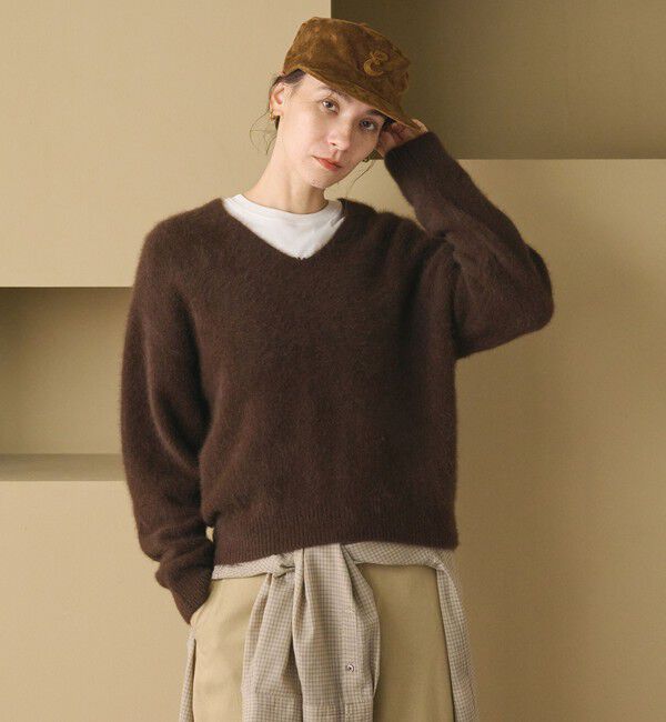 BEAUTY&YOUTH UNITED ARROWS「フォックスカシミヤブレンド Vネック ニットプルオーバー」|ニット・セーター|