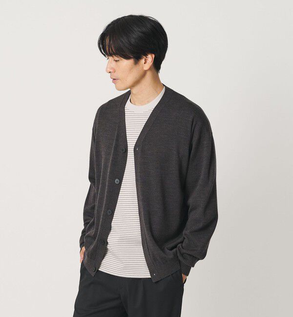 BEAUTY&YOUTH UNITED ARROWS「SUPER130 ウール Vネック カーディガン ウォッシャブル」|カーディガン|DK.BROWN