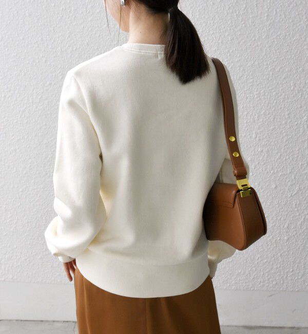 SHIPS any「《一部追加予約》〈手洗い可能〉裏起毛 ビジュー クルーネック コンパクト プルオーバー」|スウェット・ジャージ|