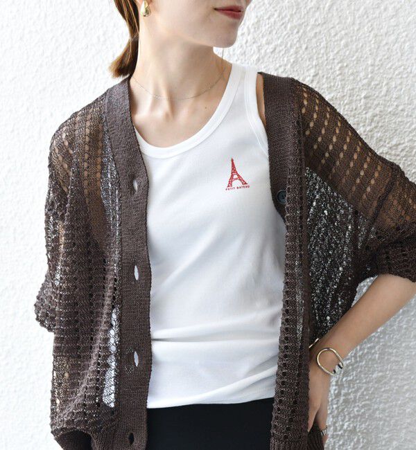 SHIPS any「【SHIPS any別注】PETIT BATEAU: ロゴ プリント タンクトップ 25SS」|タンクトップ|