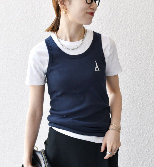 SHIPS any「【SHIPS any別注】PETIT BATEAU: ロゴ プリント タンクトップ 25SS」|タンクトップ|
