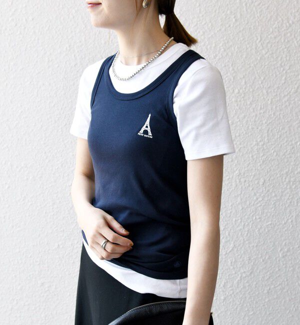 SHIPS any「【SHIPS any別注】PETIT BATEAU: ロゴ プリント タンクトップ 25SS」|タンクトップ|