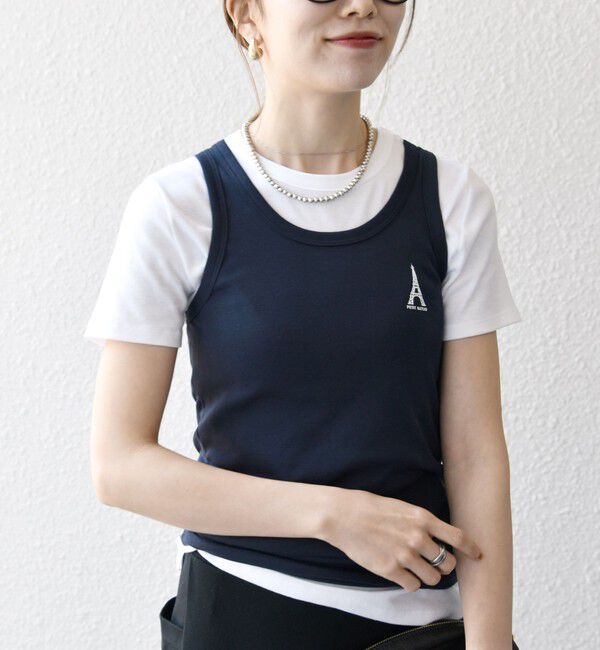 SHIPS any「【SHIPS any別注】PETIT BATEAU: ロゴ プリント タンクトップ 25SS」|タンクトップ|