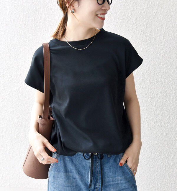 SHIPS any「〈接触冷感/汗染み防止加工/洗濯機可能〉ドロスト フレンチスリーブ TEE」|Tシャツ・カットソー|