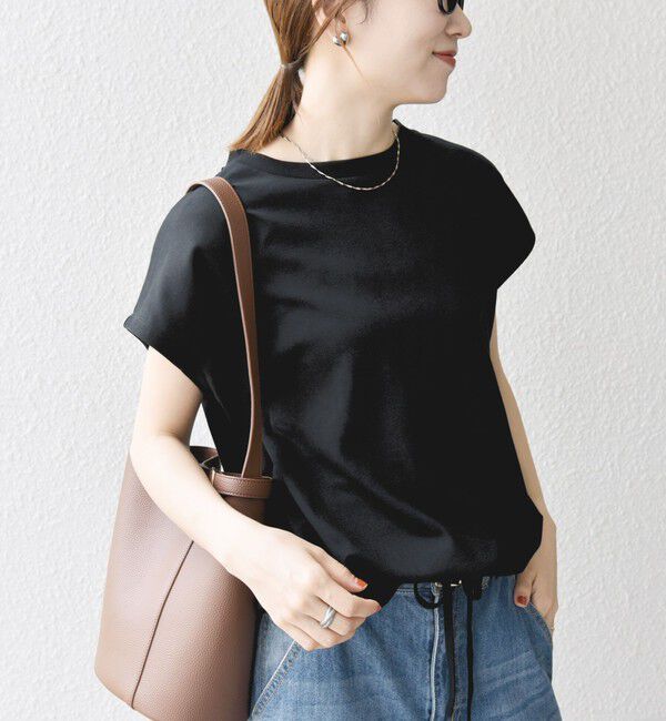 SHIPS any「〈接触冷感/汗染み防止加工/洗濯機可能〉ドロスト フレンチスリーブ TEE」|Tシャツ・カットソー|