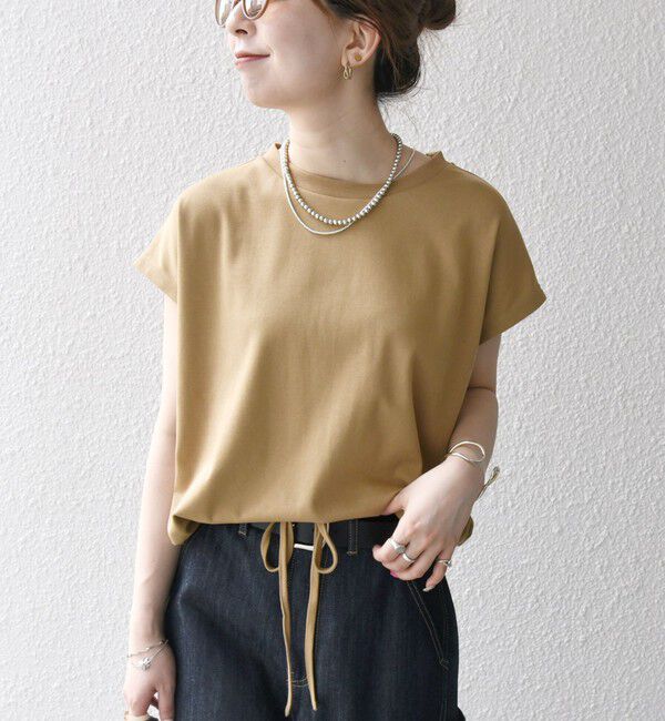 SHIPS any「〈接触冷感/汗染み防止加工/洗濯機可能〉ドロスト フレンチスリーブ TEE」|Tシャツ・カットソー|