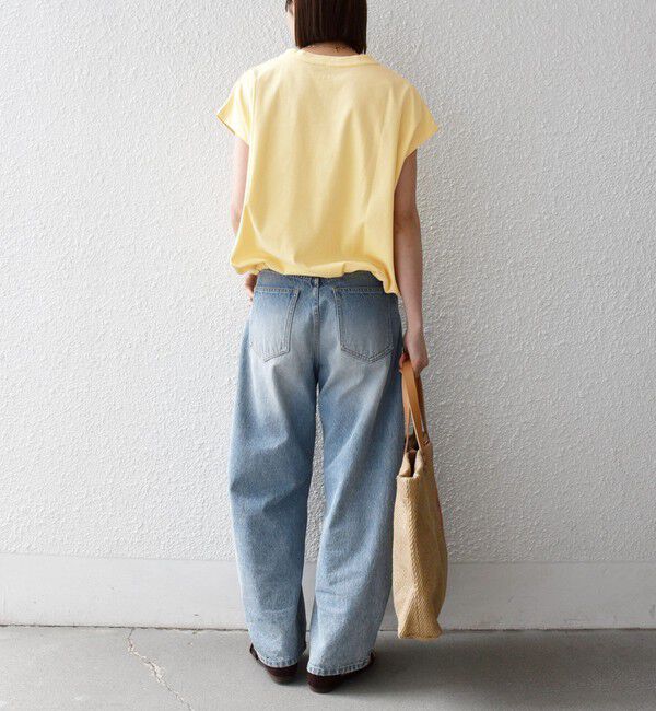 SHIPS any「〈接触冷感/汗染み防止加工/洗濯機可能〉ドロスト フレンチスリーブ TEE」|Tシャツ・カットソー|