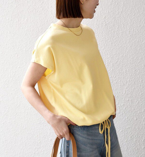 SHIPS any「〈接触冷感/汗染み防止加工/洗濯機可能〉ドロスト フレンチスリーブ TEE」|Tシャツ・カットソー|