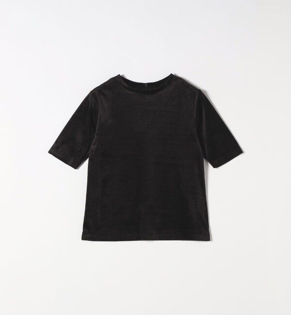 SHIPS any「SHIPS any:〈洗濯機可能〉ポリエステル ベロア ハーフスリーブ コンパクト TEE」|Tシャツ・カットソー|
