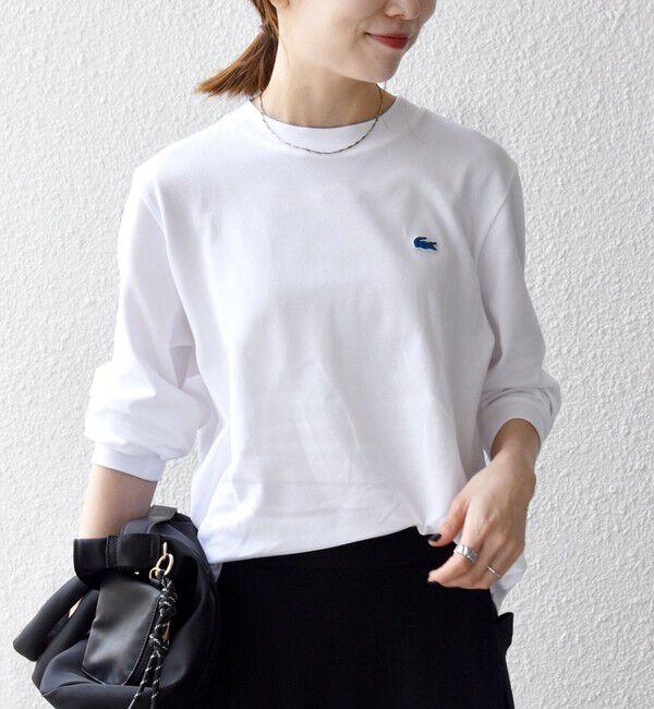 SHIPS any「《一部追加予約》【SHIPS any別注】LACOSTE:〈洗濯機可能〉ピケ クルーネック ロンT 26AW」|Tシャツ・カットソー|