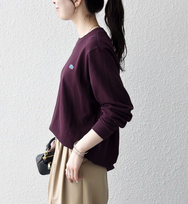 SHIPS any「《一部追加予約》【SHIPS any別注】LACOSTE:〈洗濯機可能〉ピケ クルーネック ロンT 26AW」|Tシャツ・カットソー|