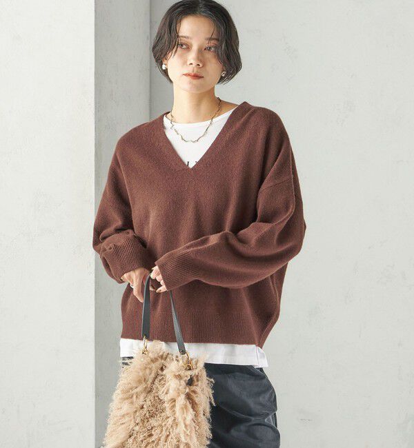 SHIPS for women「〈手洗い可能〉ウール カシミヤ V ネック プルオーバー」|ニット・セーター|