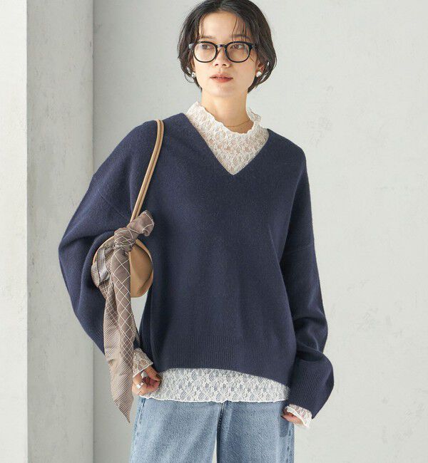 SHIPS for women「〈手洗い可能〉ウール カシミヤ V ネック プルオーバー」|ニット・セーター|