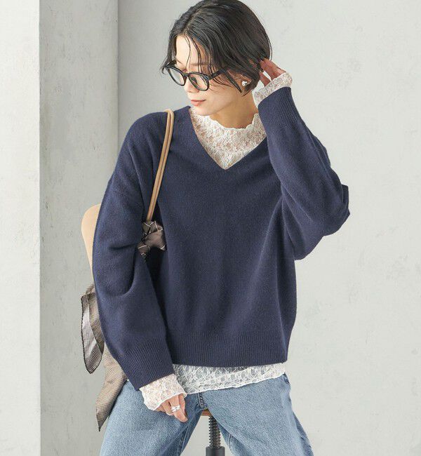 SHIPS for women「〈手洗い可能〉ウール カシミヤ V ネック プルオーバー」|ニット・セーター|