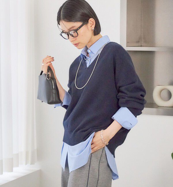 SHIPS for women「〈手洗い可能〉ウール カシミヤ V ネック プルオーバー」|ニット・セーター|