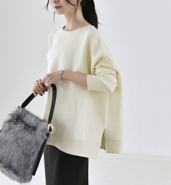 quaranciel「〈洗濯機可能〉ボートネック ワイド ニット プルオーバー 26AW」|ニット・セーター|