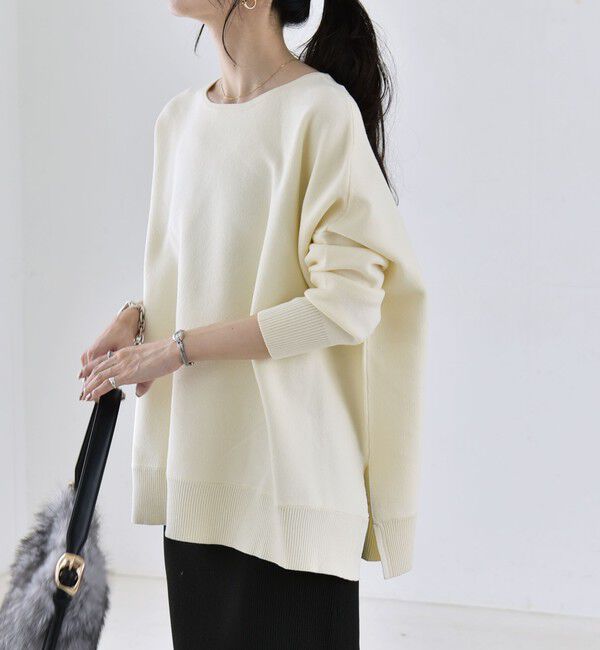 quaranciel「〈洗濯機可能〉ボートネック ワイド ニット プルオーバー 26AW」|ニット・セーター|