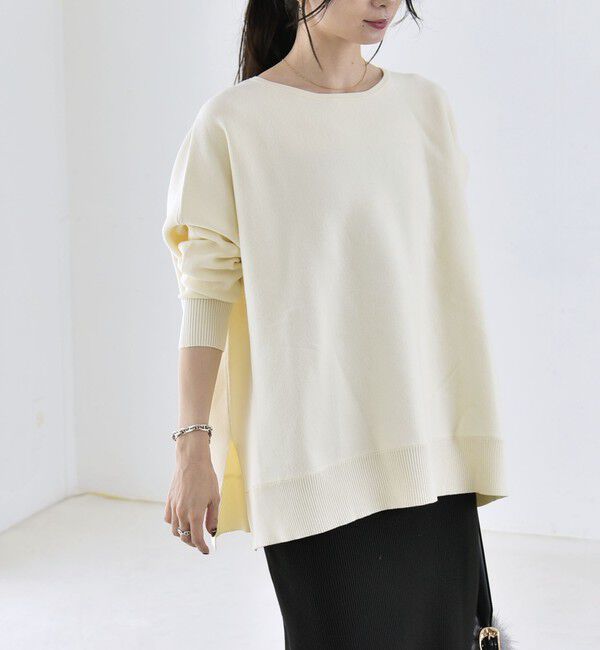 quaranciel「〈洗濯機可能〉ボートネック ワイド ニット プルオーバー 26AW」|ニット・セーター|