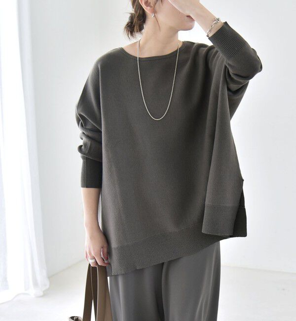 quaranciel「〈洗濯機可能〉ボートネック ワイド ニット プルオーバー 26AW」|ニット・セーター|
