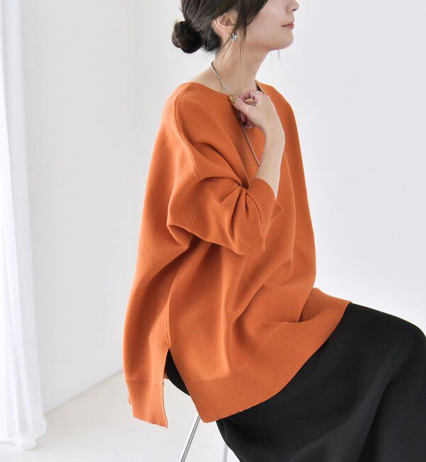 quaranciel「〈洗濯機可能〉ボートネック ワイド ニット プルオーバー 26AW」|ニット・セーター|