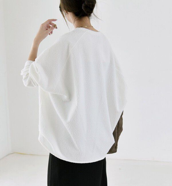 quaranciel「〈手洗い可能〉ツイードライク ジャージー コクーン プルオーバー」|Tシャツ・カットソー|