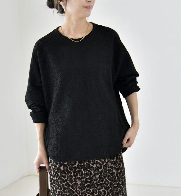 quaranciel「〈手洗い可能〉ツイードライク ジャージー コクーン プルオーバー」|Tシャツ・カットソー|