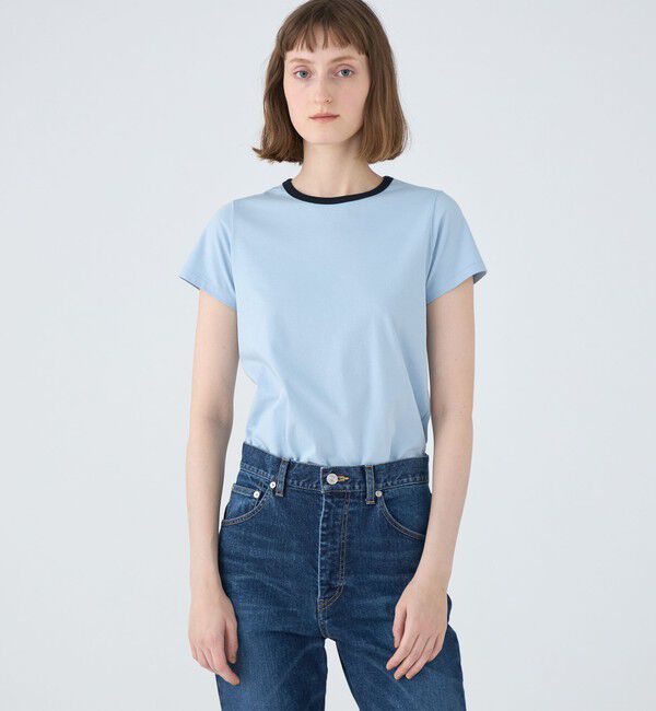 MACPHEE「【WEB限定】コットンジャージー トリムTシャツ」|Tシャツ・カットソー|
