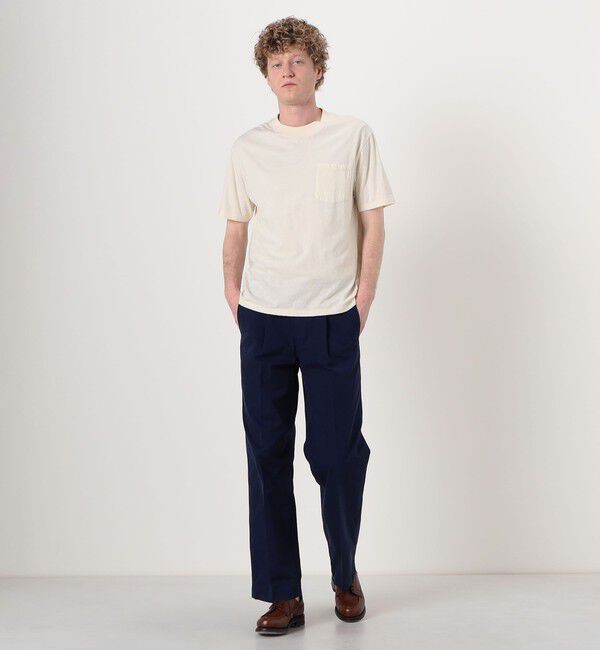 TOMORROWLAND MENS「60/3 コットンオックスフォード 1プリーツバレルパンツ」|チノ|