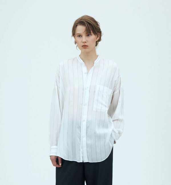 GALERIE VIE「レーヨンシルクブロード バンドカラーシャツ」|シャツ・ブラウス|
