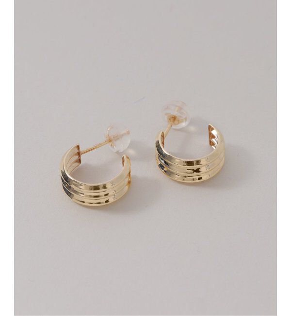 Lilas by Spick&Span「ダブルV線フープピアス K10（両耳）」|ピアス|