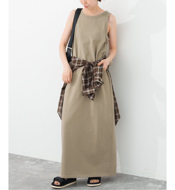 Spick and Span「《追加》天竺アメスリロングワンピース」|ワンピース|ベージュ