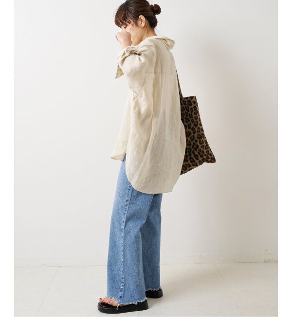 Spick and Span「《全15色 / 追加2》80リネンカシュクール ビッグシャツ」|シャツ・ブラウス|