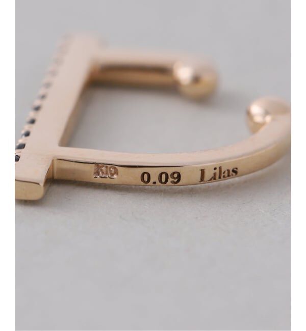 Lilas by Spick&Span「ブラックダイヤバーイヤーカフ K10（片耳）」|イヤーカフ|