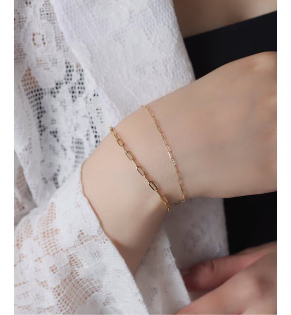 Lilas by Spick&Span「中空ペーパークリップチェーン17cmブレスレット K18」|ブレスレット・バングル|